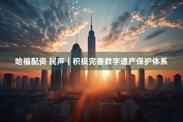 哈福配资 民声｜积极完善数字遗产保护体系