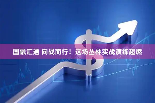 国融汇通 向战而行！这场丛林实战演练超燃