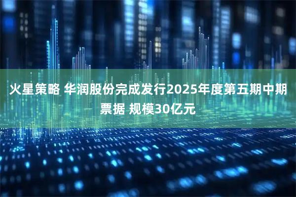 火星策略 华润股份完成发行2025年度第五期中期票据 规模30亿元